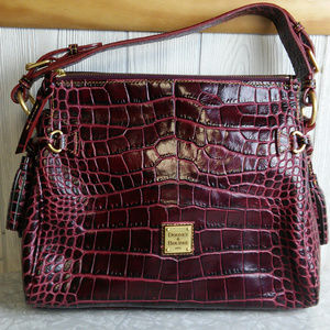 ❤Dooney and Bourke ~ Red Croco Fino Medium Hobo